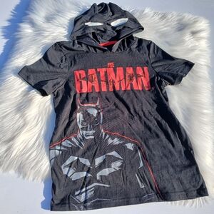 Batman Hoodie Graphic Tee Shirt T-shirt DC Comics boys size 10 Black & Red top